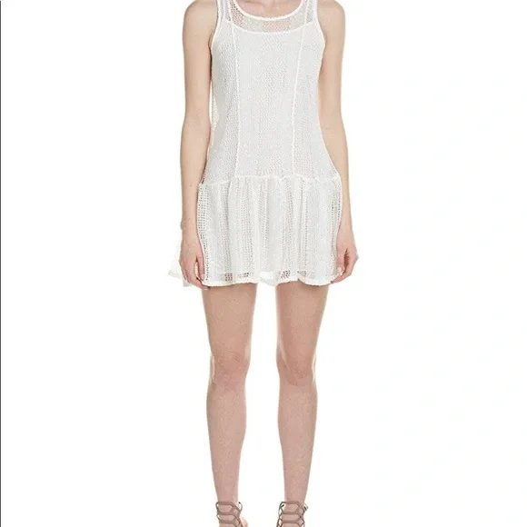 Bcbgeneration Dresses | Bcbgeneration Women's Sheer Drop-Waist Dress | Color: White | Size: L | Sofsrosa's Closet